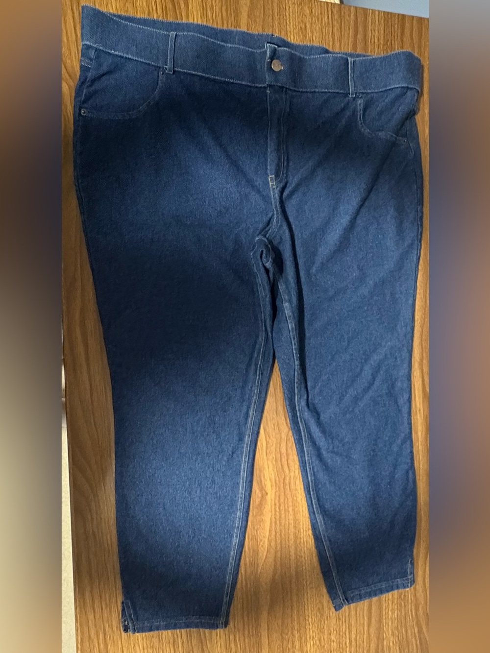 Women’s Stretch Denim Jeggings - Dark Blue cropped